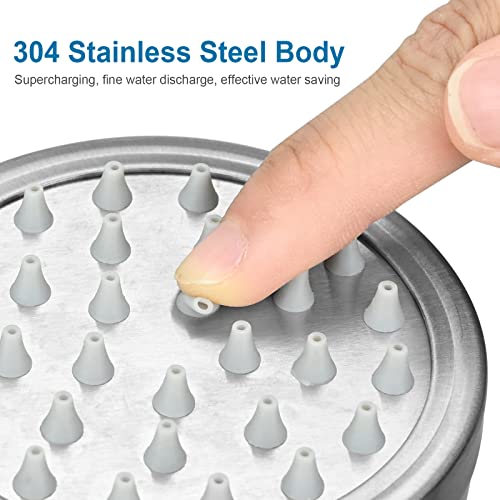 Shower Head, 3 Inch High Pressure Shower Head, Fixed Shower Head Adjustable with Swivel Ball, 304 Stainless Steel Water Saving Rain Shower Head(8