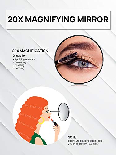 OMIRO Bathroom Mirror, 15cm 20X Magnifying Makeup Mirror (Black,Round)