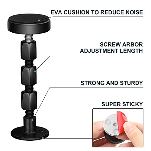 Krisler Black Adjustable Threaded Bed Frame Anti-Shake Tool, Headboard Stoppers, Bedside Headboards Prevent loosening Anti-Shake Fixer, Easy Inst