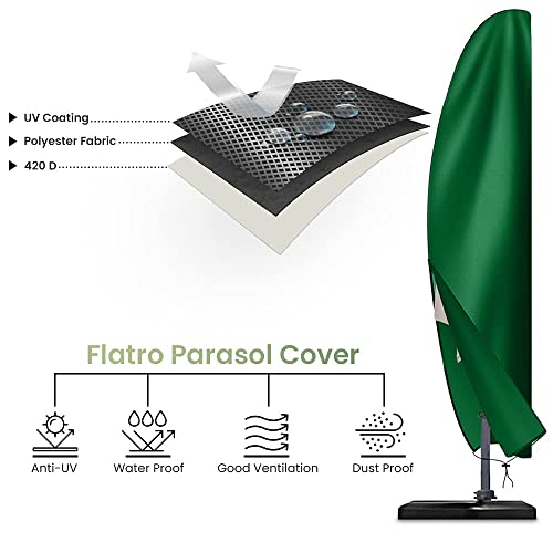 Flatro Parasol Cover - Heavy Duty Parasol Covers Waterproof Cantilever with Bag - UV Protection, Weather and Rip Proof 420D Oxford Parasol Cover