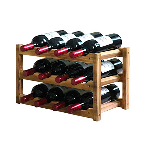 NEOCHY Wine Rack Household Solid Wine Multilayer Restaurant Cabinet Display Rack Storage Rack/Chal Grill Color