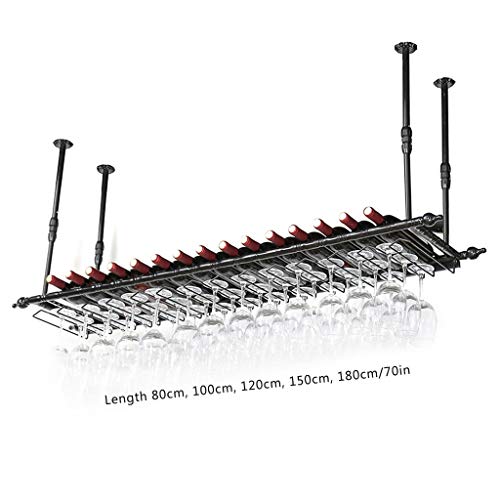 Stylish Simplicity Down Wine Rack, Retro Wrought Iron Wine Rack, Goblet Rack Home, Restaurant Kitchen Bar Decoration Floating Wine Rack Adjustabl