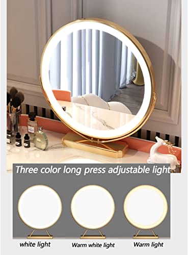 Dressing Table,Dressing Table with LED Lights Mirror Dressing Table and Cushioned Stool Vanity Makeup Desk Set with Drawerswith Adjustable Bright