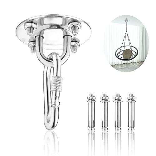 LUKASOHY Hammock Hanging Kit, Hammock Hook, 500KG Capacity Swing Hanger Hook, 180° Rotate Swing Kit for Swing, Chair, Sandbag, Yoga, Gym