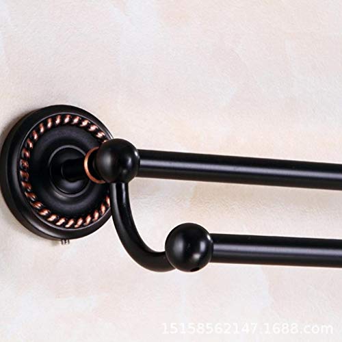 N/A Black Bronze Surface Double Rod Kitchen and Bathroom Pendant Hardware Bathroom Towel Rack Copper Material