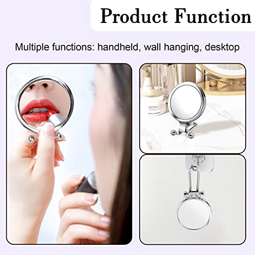 Ownfeel Magnifying Hand Held Mirror Travel Small Mirror Folding- 1X/10X Portable Makeup Mirror 6Inch Compact Mirror Double Sided High Definition