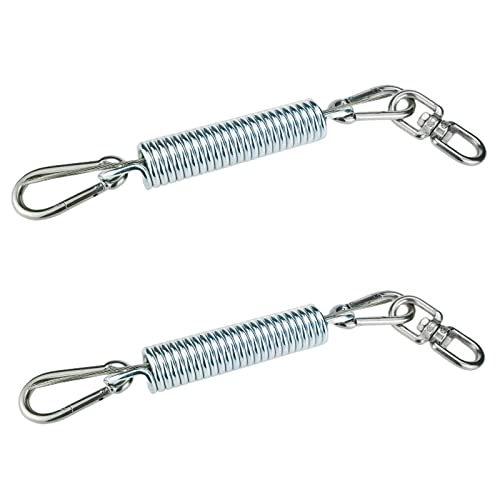 Eidoct Porch Swing Spring with Safety Steel Wire, 650 LB Capacity Stainless Steel Heavy Duty Hammock Chair Hanging Kit Include Spring, Carabiners