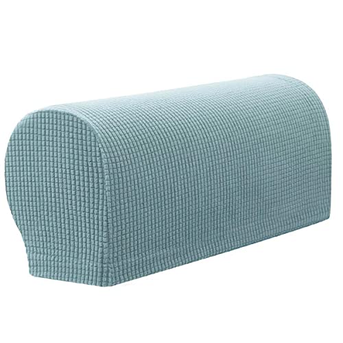 GEOCANG 6Pcs Armrest Covers Spandex Stretch Fabric Arm Caps Anti-Slip Furniture Protector Slipcovers for Armchairs Sofa Couches Recliner (Lvory w