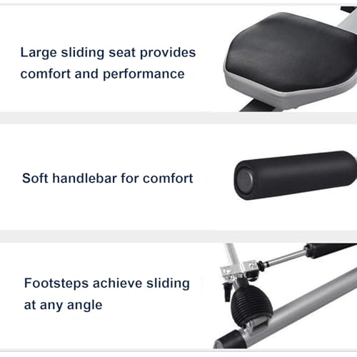 HAWEWE Rowing Machine For Home Use Hydraulic Rower Resistance Adjustable Rower Machine With LCD Monitor Home Gym Up To 264lbs Weight Capacity