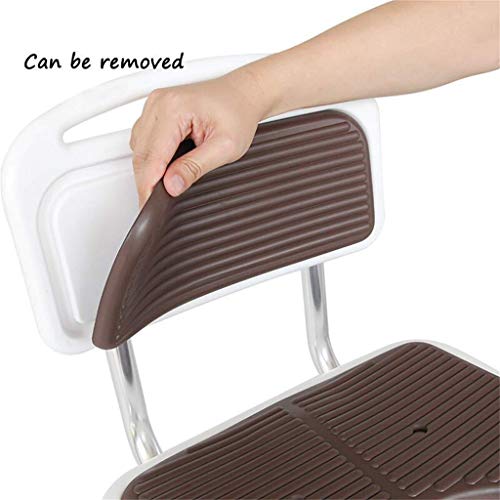 Bath Stools,Shower Stool Bath Chair Bathroom with Backrest Seat Made of Stainless Steel Height Adjustable Portable Non-Slip Handicapped Mature Wo