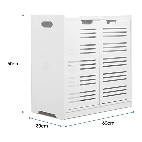 Ejoyous Vanity Cabinet With Two Doors White Vanity Cabinet, Modern Bathroom Vanity Cabinet With Two Doors Ideal for Families Hotels