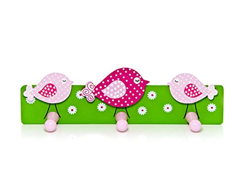 Mousehouse Gifts Pink Bird Coat Hook Wall Hook for Girls Bedroom or Nursery Decoration