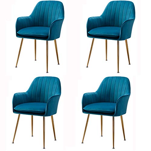 Kitchen Dining Room Furniture Chairs Velvet Dining Chairs Set Of 4 Living Room Armchair with Metal Legs Velvet Seat And Backrests for Living Room