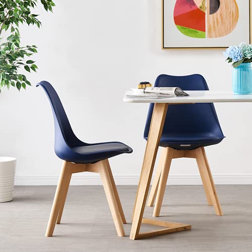 P&N Homewares Dining Table and Chair Set, White/Navy Blue, One Size
