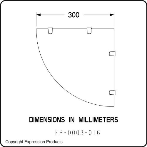Expression Products Two Large Acrylic Corner Shelves 300mm approx 12", Free Trolley Token Material Sample Included per Shipment, Black