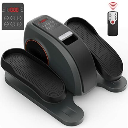 Under Desk Elliptical Machine, Pedal Exerciser Elliptical Machine with LCD Monitor, Remote Control, Anti-Slip Pedals, 10 Adjustable Speeds Ellipt