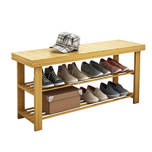 JYDQM 3-Tier Shoe Rack Bench Shoe Organizer, Storage Shelf, Load Bearing 220 Lbs