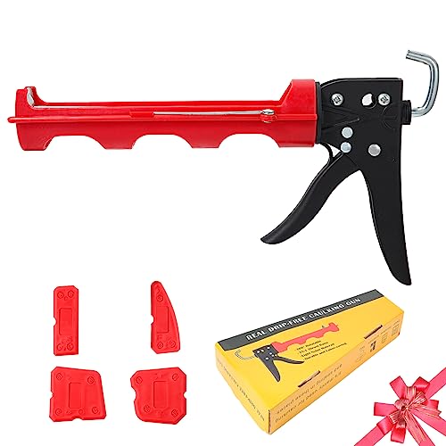 iLitLuk Drip-Free Caulking Gun Ratchet Rod Caulk Gun Applicator 15:1 Thrust Ratio Labor-Saving Lightweight Nylon Frame Cartridge Gun for 10oz/300