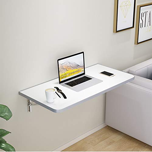 OUYOXI Wall Mounted Folding Table, Multi-use Dining Table for Space Saving House Kitchen Laundry Study Workbench (Color : Punch-Free-White, Size