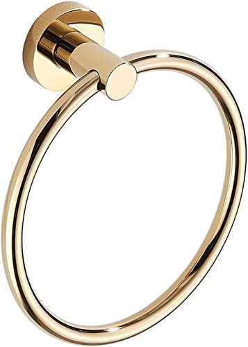 RAKUTE All Copper Towel Ring, Towel Rack, Towel Hanging Towel Rail, Light Luxury Round Bathroom Hand Towel Holder Bathroom Ring