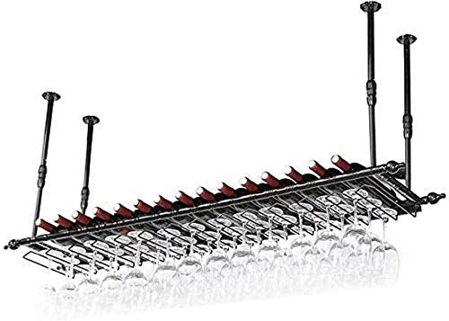 EYLINK Wine Racks,Wine Lovers/Wall Mount Wine Rack Hanging Wine Holder Wall Mounted Wine Bottle Rack Water Pipe Style Iron Hanging Wine Glass Rac