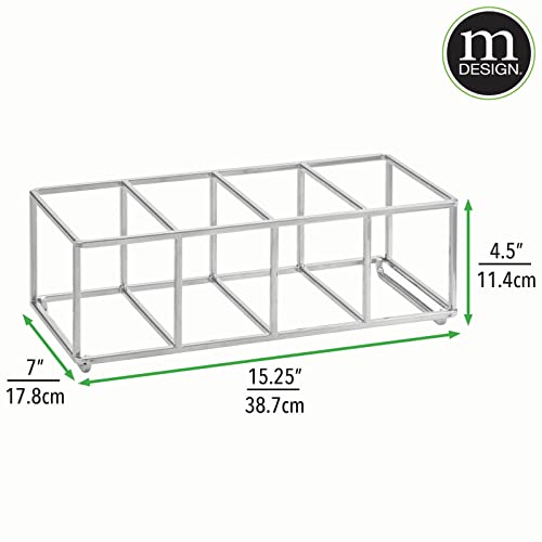 mDesign Stackable, Metal Geometric Free-Standing Water Bottle and Wine Rack Storage Organizer for Kitchen Countertops, Pantry, Fridge - Holds 8 B