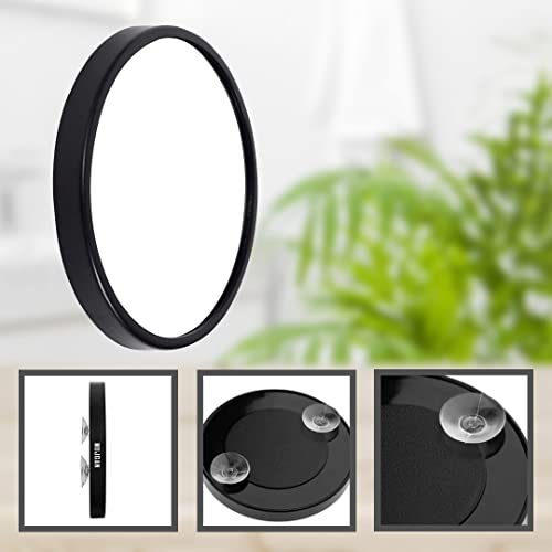 MUJGAN Magnifying Mirror and Tweezers Kit, 10X Magnifier Compact Mirrors with Suction Cups, Travel Mirror for Makeup, Eyebrow Tweezing, Blackhead