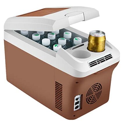 SPLAWN Car Fridge Freezer, 12V/24V Household Refrigerated Portable Small Freezer, 15L Compact Compressor Car Refrigerator, Suitable for Outdoor a