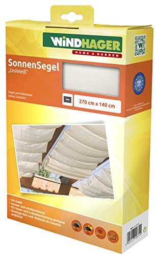Windhager 10874 rope-pull sun sail 270 x 140 cm, uni-white