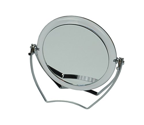 Fantasia Travel Standing Mirror Acrylic with Metal Handle Collapsible with 15x Magnification Diameter 10 cm Height 12 cm