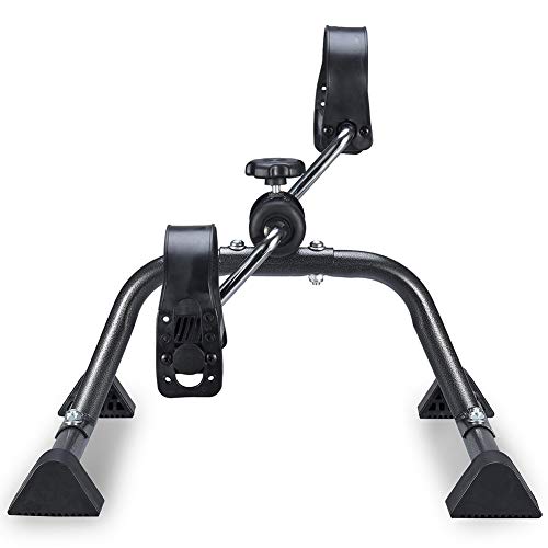 HUANGXING - Mini Exercise Bike, Foot Pedal Exerciser, Arm and Leg Exerciser, Work Out and Rehabilitation, Sturdy Exerciser with Adjustable Resist