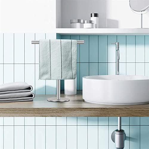 QUANJJ Movable Free-standing Hand Towel Holder Standing Tree Rack Bath Towel Stand Bathroom Vanities Countertop