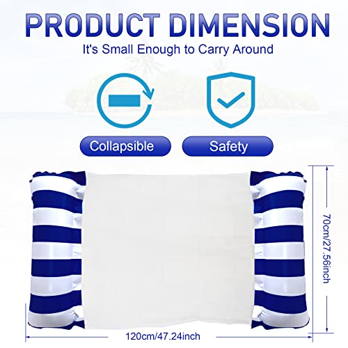 Pukitt 2 Pack Water Hammock, 4-in-1 Multi-Purpose Inflatable Pool Lounger Float with Bottom Mesh, Inflatable Hammock for Adults Kids, Portable Fl