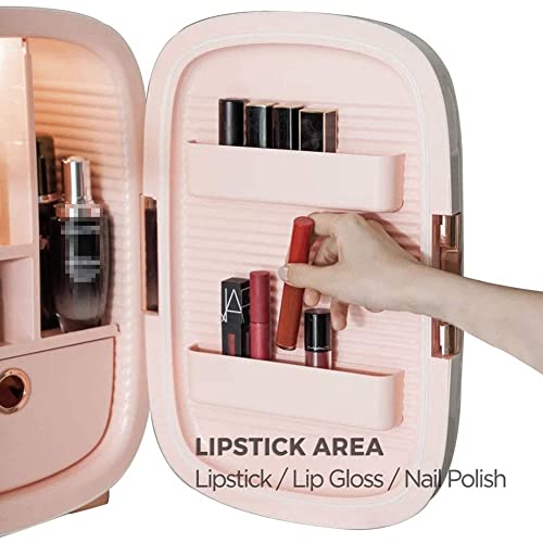 SXxingkong Mini Fridge 12L Smart Breathing Light Display For Skin Care & Cosmetics, Breast, Portable Compact Personal Makeup Fridge