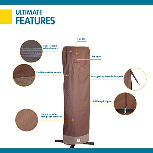 Duck Covers Ultimate Offset Patio Umbrella Cover with Installation Pole, 101-Inch