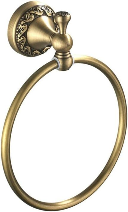 RAKUTE European Antique Brass Towel Ring, Retro Towel Rack, Hardware Pendant Towel Hanger Holder Bathroom Ring