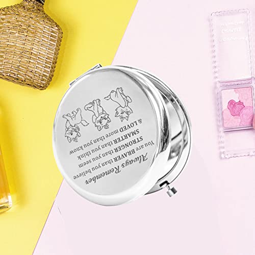 KEYCHIN Marie Pocket Mirror Marie Cat Movie Fans Gifts You are Braver Stronger Smarter Than You Think Compact Makeup Mirror for Women Girls Teena