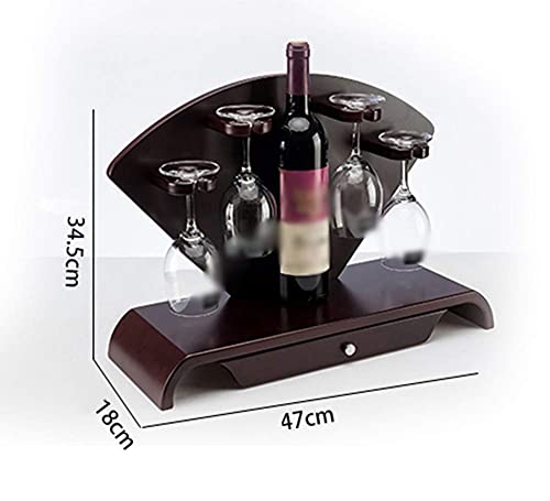 NEOCHY Classical Vintage Solid Wine Rack Decoration, Fan Shaped Wine Rack Wine Shelf Creative Goblet Rack