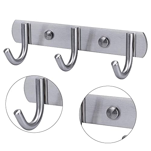 LEEJTONGQ Coat Hook Wall Mounted Coat Hooks Rack with 3 Round Hooks Coat Rack for Towel Coat Robe Hat Clothes