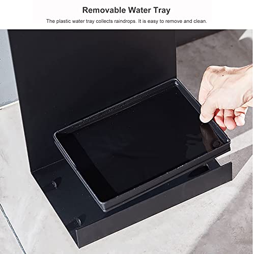 FBITE Umbrella Stands,Nordic Style Metal, Iron Umbrella Rack with Removable Drip Tray and 3 Hooks, Prefect for Entrance Area, Bookstore, Library