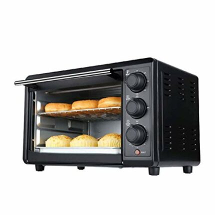 AIQMML Oven Toaster Oven, Multi-Function Stainless Steel Finish with Timer - Toast - Bake - Broil Settings, Natural Convection - 1300 Watts of Po