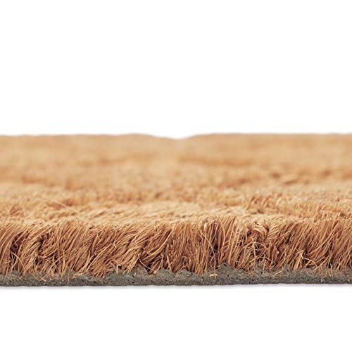 Relaxdays Triangle Coir Doormat, HxWxD: 1.5 x 60 x 40 cm, Geometric, Non-Slip, Rectangular, Coconut Fibres, Rubber, Natural Brown, 40 x 60 x 1.5