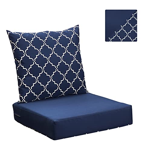 Nigoone Outdoor Cushions Set for Patio Furniture, 24×24 Deep Seat and Back Cushions, Replacement Patio Chair Cushions with All Weather Removable