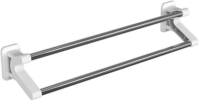 Bathroom, Stainless Steel Double Pole Towel Holder, Wall Mounted Towel Rack, Durable Bathroom Towel Rail Bar Modern Minimalist Creative Towel Rac