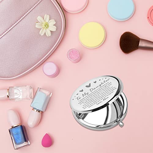 PLITI To My Daughter Compact Mirror From Mom Dad Daughter Graduation Gift Daughter Inspirational Pocket Mirror (Daughter closed CM U)