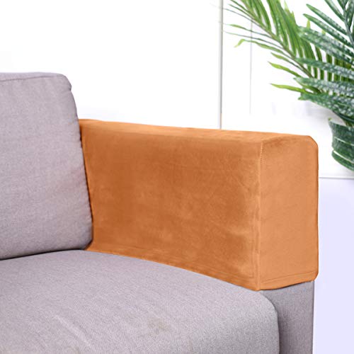 LIOOBO 2Pcs Couch Sofa Armrest Covers Stretch Sofa Slipcover Furniture Protector Armchair Armrest Protective Cover Sleeve for Recliner Sofa Beige