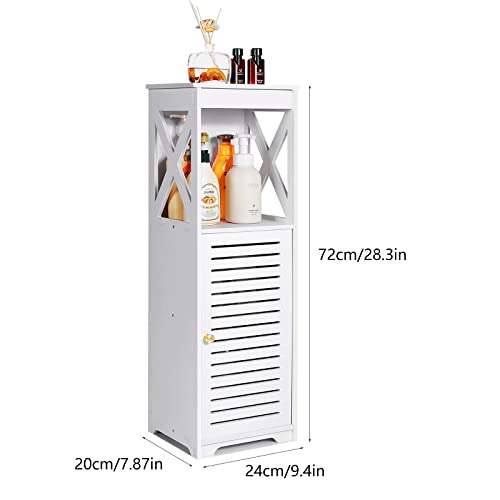 OUDIE Waterproof Bathroom Cabinet,Floor Standing Bathroom Storage Unit,Multi-Purpose Bathroom Furniture Cabinets with Door and shelf,Suitable for