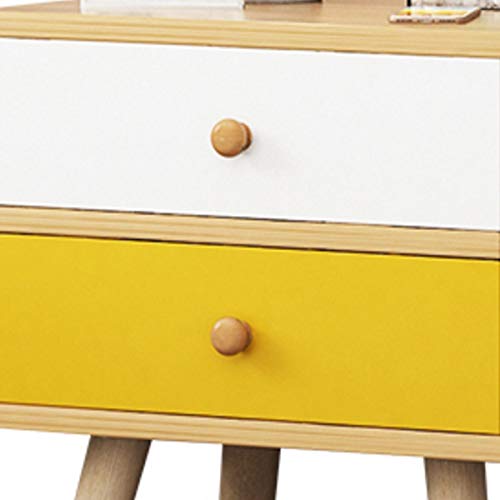 LUKEO Nordic Bedside Table 2 Drawer Bedside Table, Bedroom Furniture Storage Storage Bedside Table