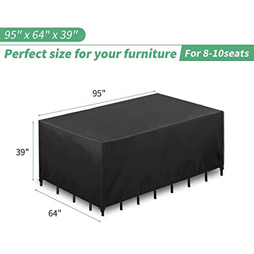 SIMENG Garden furniture set, 420D Oxford cloth outdoor garden 4 windproof buckle dustproof sunscreen table and chair combination furniture cover