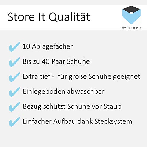 STORE.IT Shoe Cabinet, Vlies/Uni Grau, 175x60x40cm